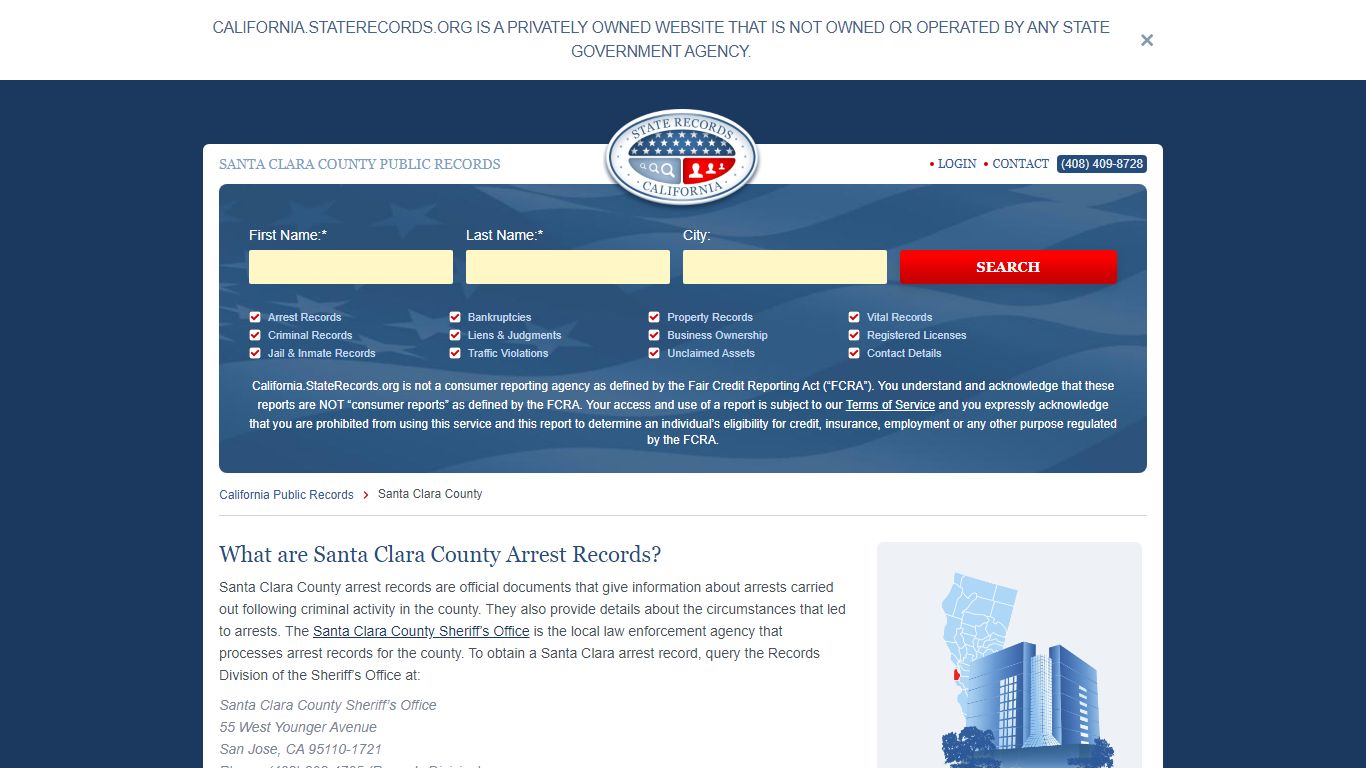 Santa Clara County Arrest, Court, and Public Records | StateRecords.org